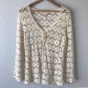 Toffee Apple Boho Crochet Cotton Top